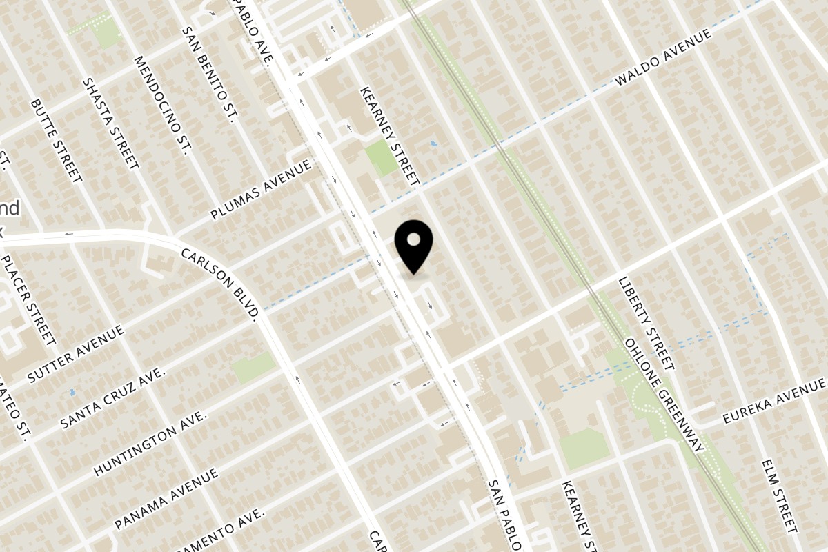 Map showing the location of Taqueria La Estrella - Richmond Taqueria La Estrella-El Cerrito on 10458 San Pablo Avenue in El Cerrito