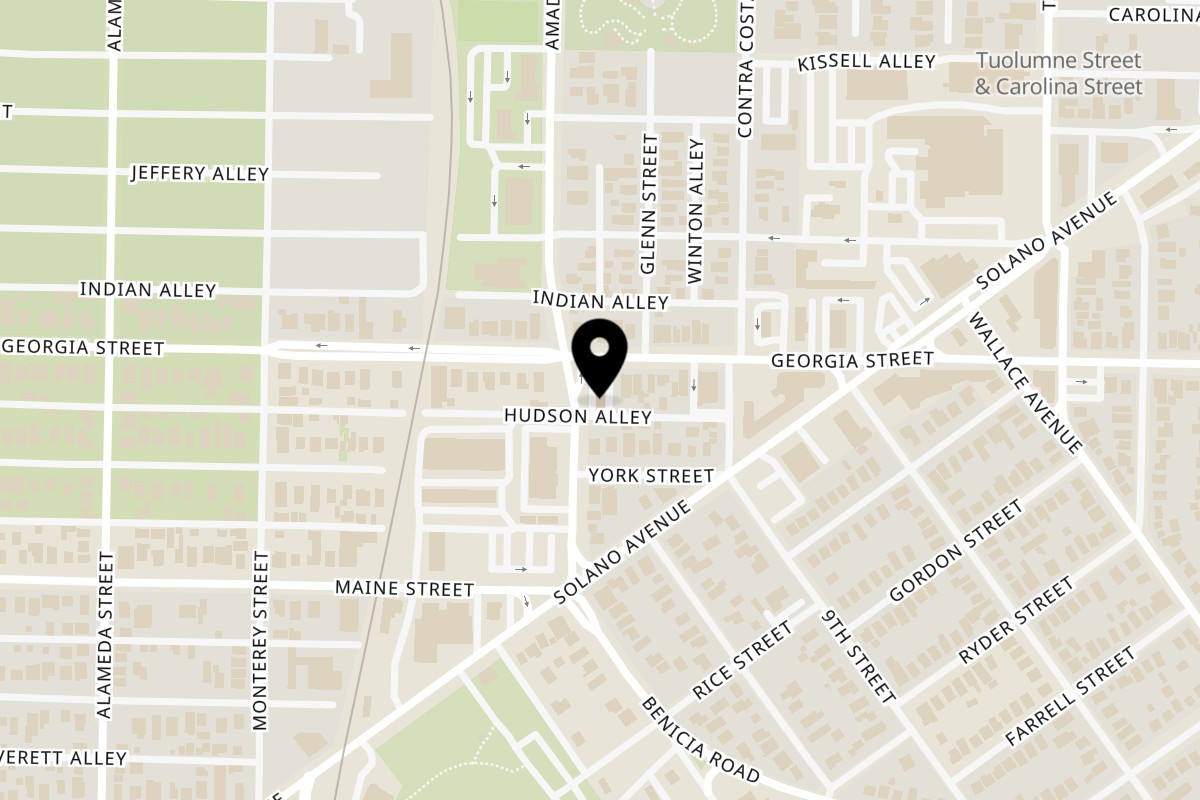 Map showing the location of Taqueria La Estrella - Richmond Taqueria La Estrella - Vallejo on 1201 Georgia Street in Vallejo